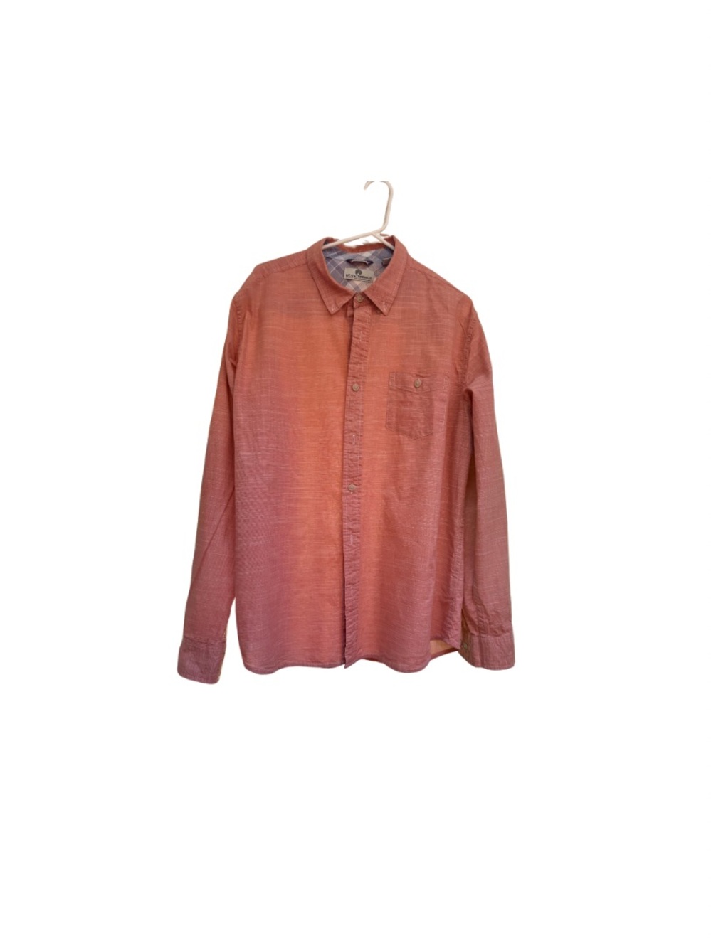 Men's Casual Button-Down Shirt salmon/coral